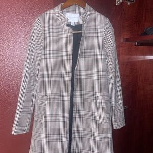 Carolina Belle Checkered Trench Coat - Black and White